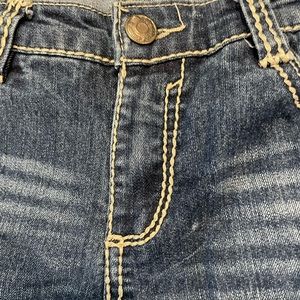 Nine West Vintage, size 10 boot cut jeans with double cream stitching.